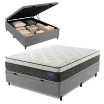 Cama Box Baú Colchão Casal Molas Ensacadas Euro In Atlantic 138x188x69cm
