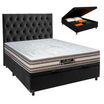 Cama Box Bau + Colchão Casal Molas Ensacadas Legriff Sankonfort + Cabeceira Estofada