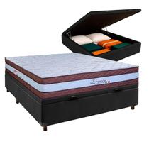 Cama Box Bau + Colchão Casal Molas Ensacadas Paropas
