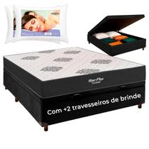 Cama Box Bau + Colchão Casal Molas Ensacadas Star Plus e 2 Travesseiros Ortobom Cama Box Bau + Colchão Casal Molas Ensacadas Star Plus e 2 Travesseiros Ortobom
