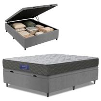 Cama Box Baú Colchão Casal Ortopédico Espuma D33 Hiper 138x188x60cm Apolo
