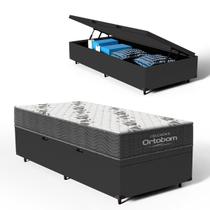 Cama Box Baú + Colchão Espuma D33 Ortopédico Ortobom Airtech 100 88 cm Cama Box Baú + Colchão Espuma D33 Ortopédico Ortobom Airtech 100 88 cm