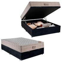 Cama Box Baú Colchão Molas Ensacadas Airtech69x138x188 Preto