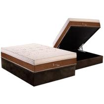 Cama Box Baú + Colchão Polar Molas Ensacadas Jasmim 138x188