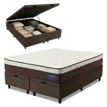 Cama Box Baú Colchão Queen Molas Superlastic Euro Pillow Start 158x198x65cm Apolo Cama Box Baú Colchão Queen Molas Superlastic Euro Pillow Start 158x198x65cm Apolo