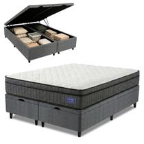 Cama Box Baú Colchão Queen Ortopédico D33 Euro Pillow Ultra 158x198x66cm