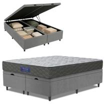Cama Box Baú Colchão Queen Ortopédico Espuma D33 Hiper 158x198x60cm