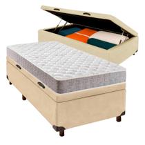 Cama Box Bau + Colchão Solteiro D23 Inducol Cama Box Bau + Colchão Solteiro D23 Inducol