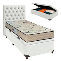Cama Box Bau + Colchão Solteiro D33 Maxsono Paropas + Cabeceira Estofada Cama Box Bau + Colchão Solteiro D33 Maxsono Paropas + Cabeceira Estofada