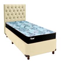 Cama Box Bau + Colchão Solteiro Life Gold Paropas + Cabeceira