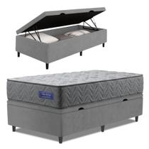 Cama Box Baú Colchão Solteiro Molas Ensacadas Atlanta 88x188x63cm Cama Box Baú Colchão Solteiro Molas Ensacadas Atlanta 88x188x63cm
