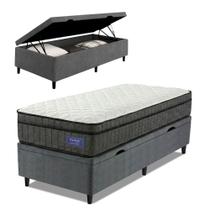 Cama Box Baú Colchão Solteiro Ortopédico D33 Euro Pillow Ultra 88x188x66cm Cinza Cama Box Baú Colchão Solteiro Ortopédico D33 Euro Pillow Ultra 88x188x66cm Cinza