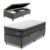 Cama Box Baú Colchão Solteiro Ortopédico D33 Euro Pillow Ultra 88x188x66cm