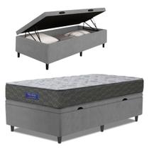 Cama Box Baú Colchão Solteiro Ortopédico Espuma D33 Hiper 88x188x60cm Cinza Cama Box Baú Colchão Solteiro Ortopédico Espuma D33 Hiper 88x188x60cm Cinza