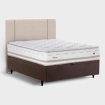 Cama Box Baú com Cabeceira Casal Édez Irland, 78x138x188 cm, Molas Ensacadas Cama Box Baú com Cabeceira Casal Édez Irland, 78x138x188 cm, Molas Ensacadas