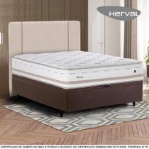 Cama Box Baú com Cabeceira Casal Édez Irland, 78x138x188 cm, Molas Ensacadas