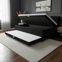 Cama Box Baú com Colchão de Espuma acoplado e Auxiliar de Espuma Copenhague Solteiro 88cm Cama Box Baú com Colchão de Espuma acoplado e Auxiliar de Espuma Copenhague Solteiro 88cm