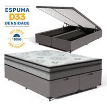 Cama Box Baú com Colchão de Espuma D33 Anjos Pillow In Ortosleep Queen 158 cm