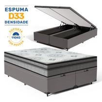 Cama Box Baú com Colchão de Espuma D33 Anjos Pillow In Ortosleep Queen 158 cm