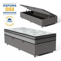 Cama Box Baú com Colchão de Espuma D33 Anjos Pillow In Ortosleep Solteiro King 96 cm