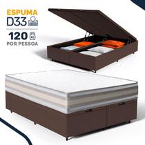 Cama Box Baú com Colchão de Espuma D33 Double Face Territory Hellen Queen 158cm