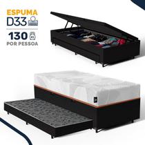 Cama Box Baú com Colchão de Espuma D33 Enrolado Sonno Full Umaflex Auxiliar de Espuma Solteiro 88 cm Cama Box Baú com Colchão de Espuma D33 Enrolado Sonno Full Umaflex Auxiliar de Espuma Solteiro 88 cm