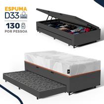 Cama Box Baú com Colchão de Espuma D33 Enrolado Sonno Full Umaflex Auxiliar de Espuma Solteiro 88 cm Cama Box Baú com Colchão de Espuma D33 Enrolado Sonno Full Umaflex Auxiliar de Espuma Solteiro 88 cm