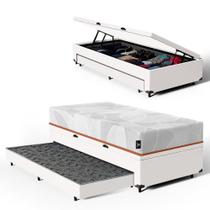 Cama Box Baú com Colchão de Espuma D33 Enrolado Sonno Full - Umaflex + Auxiliar de Espuma Solteiro 88cm Cama Box Baú com Colchão de Espuma D33 Enrolado Sonno Full - Umaflex + Auxiliar de Espuma Solteiro 88cm