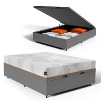 Cama Box Baú com Colchão de Espuma D33 Enrolado Sonno Full - Umaflex Casal 138cm - Lucas Colchões