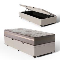 Cama Box Baú com Colchão de Espuma D33 Millenium One Face + 1 Trav Solteiro 88cm
