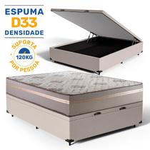 Cama Box Baú com Colchão de Espuma D33 Millenium One Face com 2 Trav Casal 138cm Cama Box Baú com Colchão de Espuma D33 Millenium One Face com 2 Trav Casal 138cm