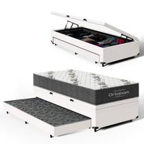 Cama Box Baú com Colchão de Espuma D33 Ortobom Airtech 100 + Auxiliar Unique Solteiro 88cm Cama Box Baú com Colchão de Espuma D33 Ortobom Airtech 100 + Auxiliar Unique Solteiro 88cm