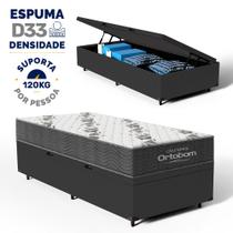 Cama Box Baú com Colchão de Espuma D33 Ortobom Airtech 100 Solteiro 88cm Cama Box Baú com Colchão de Espuma D33 Ortobom Airtech 100 Solteiro 88cm