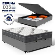 Cama Box Baú com Colchão de Espuma D33 Ortobom Airtech Ortopillow 100 Casal 138 cm Cama Box Baú com Colchão de Espuma D33 Ortobom Airtech Ortopillow 100 Casal 138 cm