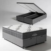 Cama Box Baú com Colchão de Espuma D33 Ortobom Airtech Ortopillow 100 Queen 158cm Cama Box Baú com Colchão de Espuma D33 Ortobom Airtech Ortopillow 100 Queen 158cm