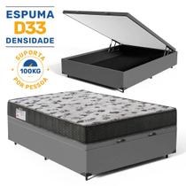 Cama Box Baú com Colchão de Espuma D33 Ortobom ISO 100 Viúva 128 cm