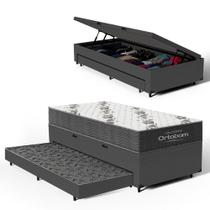 Cama Box Baú com Colchão de Espuma D33 Ortopédico Ortobom Airtech 100 Auxiliar Unique Solteiro 88 cm Cama Box Baú com Colchão de Espuma D33 Ortopédico Ortobom Airtech 100 Auxiliar Unique Solteiro 88 cm