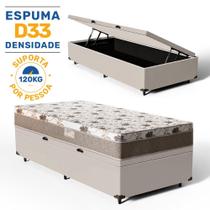 Cama Box Baú com Colchão de Espuma D33 Ortopédico Pillow In Luna Solteiro 88cm