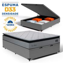 Cama Box Baú com Colchão de Espuma D33 Pillow Top Maxx Casal 138cm Cama Box Baú com Colchão de Espuma D33 Pillow Top Maxx Casal 138cm