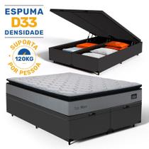 Cama Box Baú com Colchão de Espuma D33 Pillow Top Maxx Queen 158cm Cama Box Baú com Colchão de Espuma D33 Pillow Top Maxx Queen 158cm