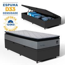Cama Box Baú com Colchão de Espuma D33 Pillow Top Maxx Solteiro 88 cm Cama Box Baú com Colchão de Espuma D33 Pillow Top Maxx Solteiro 88 cm