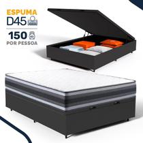 Cama Box Baú com Colchão de Espuma D45 Double Face Territory Hellen Casal 138cm