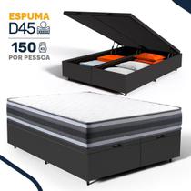Cama Box Baú com Colchão de Espuma D45 Double Face Territory Hellen Queen 158cm