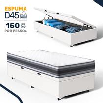 Cama Box Baú com Colchão de Espuma D45 Double Face Territory Hellen Solteiro 88cm