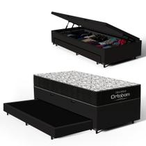 Cama Box Baú com Colchão de Espuma D45 Ortobom Airtech 150 + Auxiliar Unique Solteiro 88cm Cama Box Baú com Colchão de Espuma D45 Ortobom Airtech 150 + Auxiliar Unique Solteiro 88cm