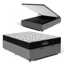 Cama Box Baú com Colchão de Espuma D45 Ortobom Airtech 150 D45 Casal 138cm