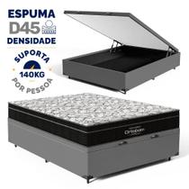 Cama Box Baú com Colchão de Espuma D45 Ortobom Airtech Ortopillow 150 Casal 138 cm