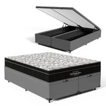 Cama Box Baú com Colchão de Espuma D45 Ortobom Airtech Ortopillow 150 Queen 158cm