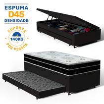Cama Box Baú com Colchão de Espuma D45 Pillow In Anjos OrtoConfort Auxiliar Unique Solteiro 88 cm