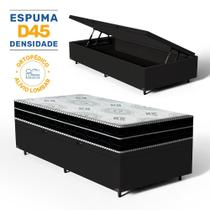 Cama Box Baú com Colchão de Espuma D45 Pillow In Anjos OrtoConfort Solteiro 88cm